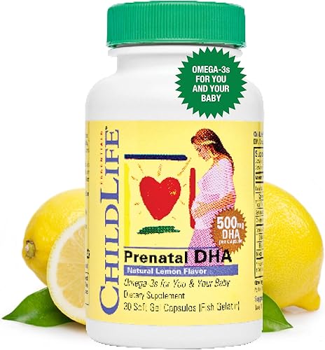 CHILDLIFE ESSENTIALS Cápsulas blandas prenatales DHA - Vitamina prenatal DHA, apoyo totalmente natural para un desarrollo óptimo del cerebro y del