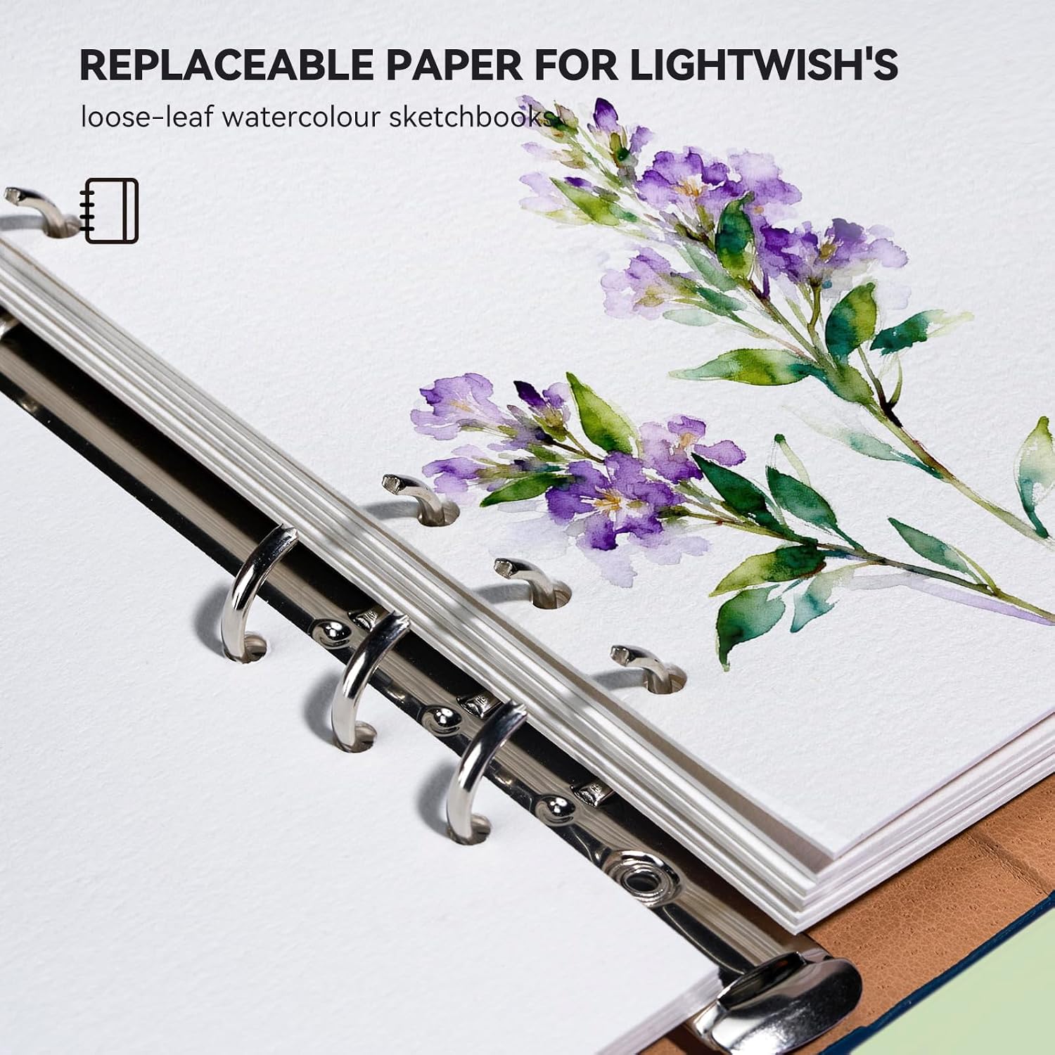 Watercolor Paper Refill-5.1 x 3.0 in, 2-Pack – 100% Cotton 140LB (300GSM) Acid-Free Cold Press Paper, 20 Sheets per Pad (40 Pages Total), for Painting, Sketching & Mixed Media