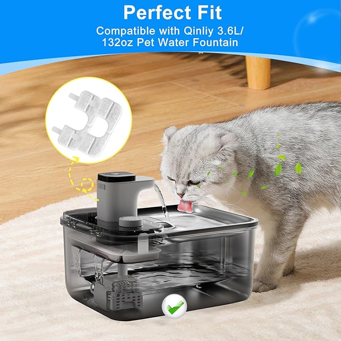 Juego de 16 Filtros y Esponjas para Fuente de Agua Qinliy 3.5L miniatura 3