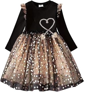Toddler Girls Dresses Winter Long Sleeve Tutu Party Dress for Girl 2-12 Years Xmas Gift