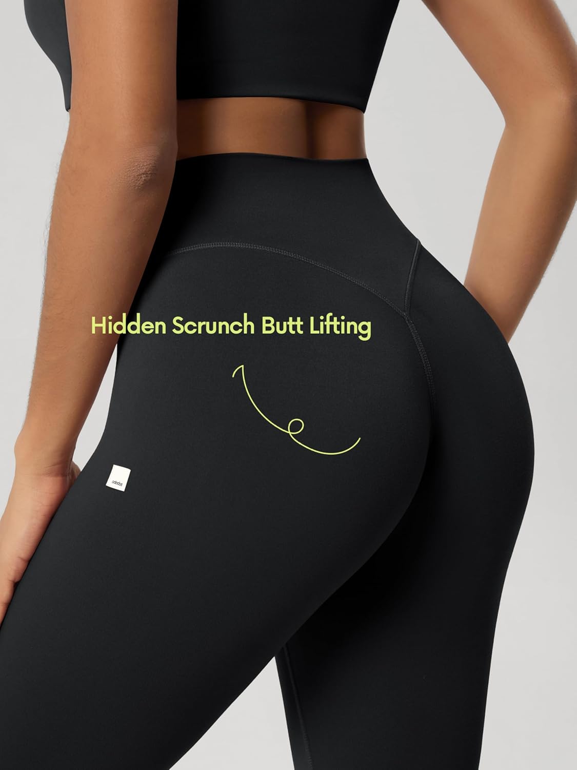 ODODOS Hidden Scrunch Butt Lifting Leggings for Women - 25" No Front Seam High Waist Booty Sculpting Yoga Pants