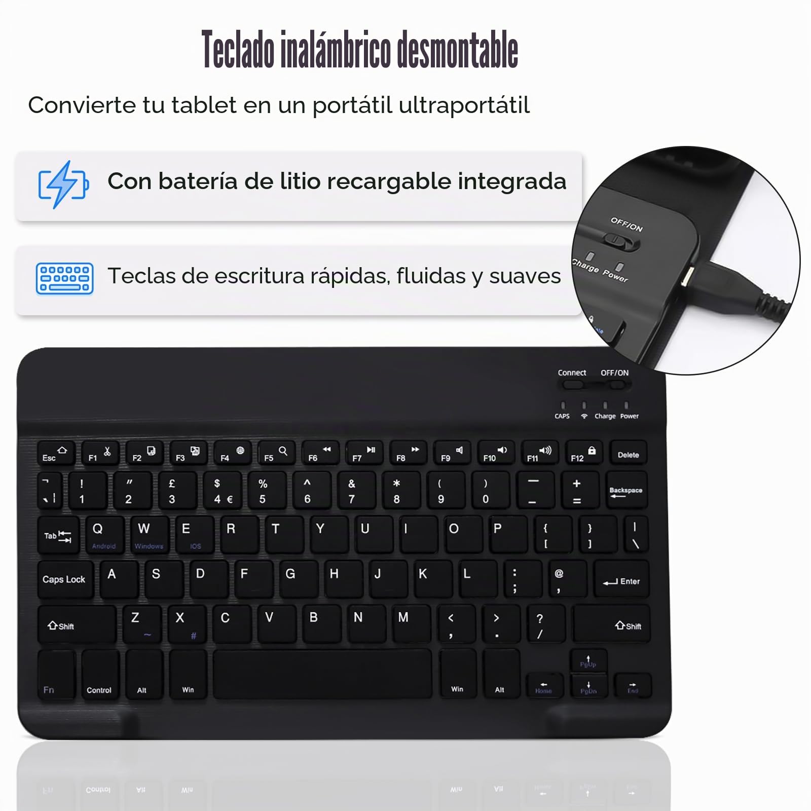 Teclado para Lenovo Tab M10 de 3ª generación de 10.1 pulgadas 2022 (TB-328FU/TB-328XU)