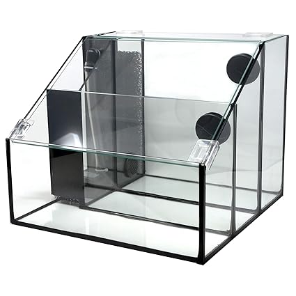 Penn-Plax Triad AquaTerrium Fish Tank (REPTT7) 3 Chambers, 1 Biological Ecosystem for Aquaponic, Refugium, and Freshwater Aquarium Setups 3.25 Gallons