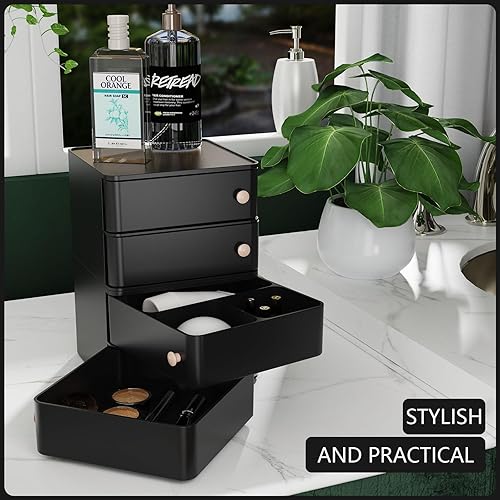 Miniatura 9 de Organizador de cajones apilables, organizador de maquillaje con cajones giratorios, versátiles organizadores de oficina, baño, tocador, encimeras y