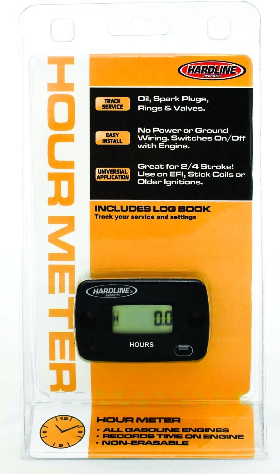 Hardline Products HR-8063-2 Hour Meter,Black