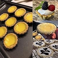 Vista 8 de Moldes para tarta de huevo, 12 moldes para tartas de 2.6 pulgadas, mini sartenes antiadherentes de acero al carbono, moldes para hornear