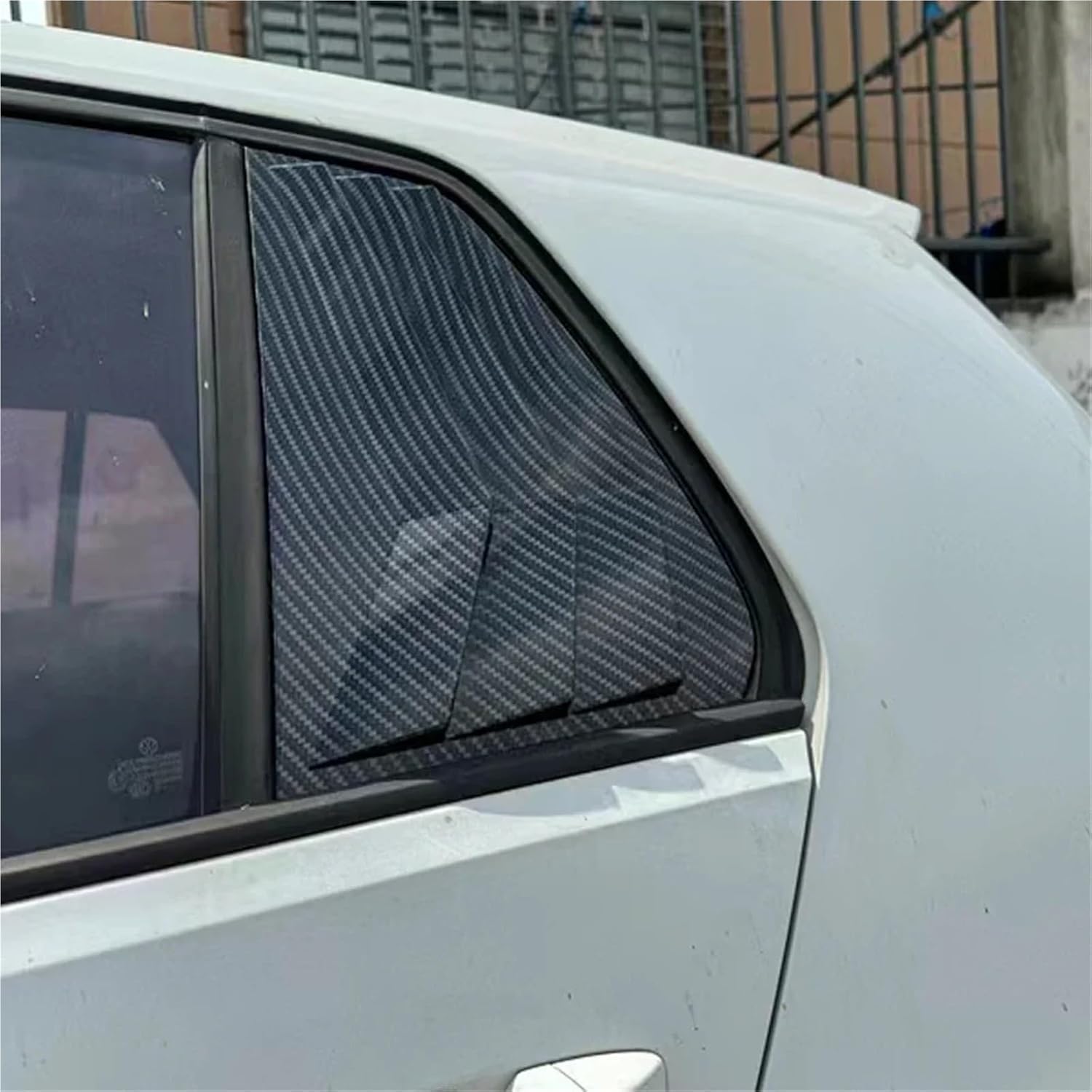 Compatible for VW Compatible for Golf MK7 MK7.5 2013 2014 2015 2016 20107 2018 2019 Car Rear Louver Window Side Shutter Cover Trim Sticker Vent Scoop ABS (Carbon Look)