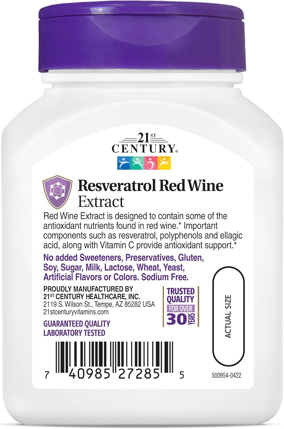 21st Century, Resveratrol Red Wine Extract, 90 Capsules - 2pc