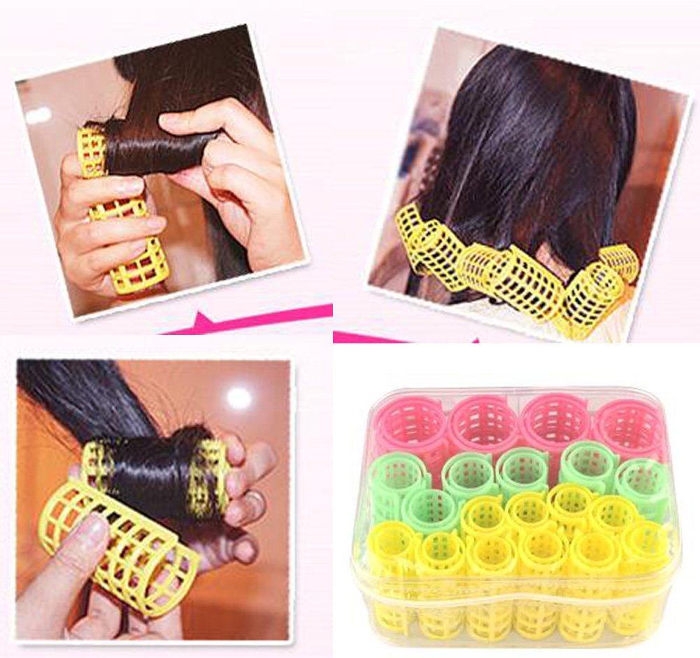 Set de rulos, Herramienta de rizado, juego de rodillos for el cabello, plástico Bricolaje Clips de rizadores de cabello peinado for peinado for peinado (20 pcs)