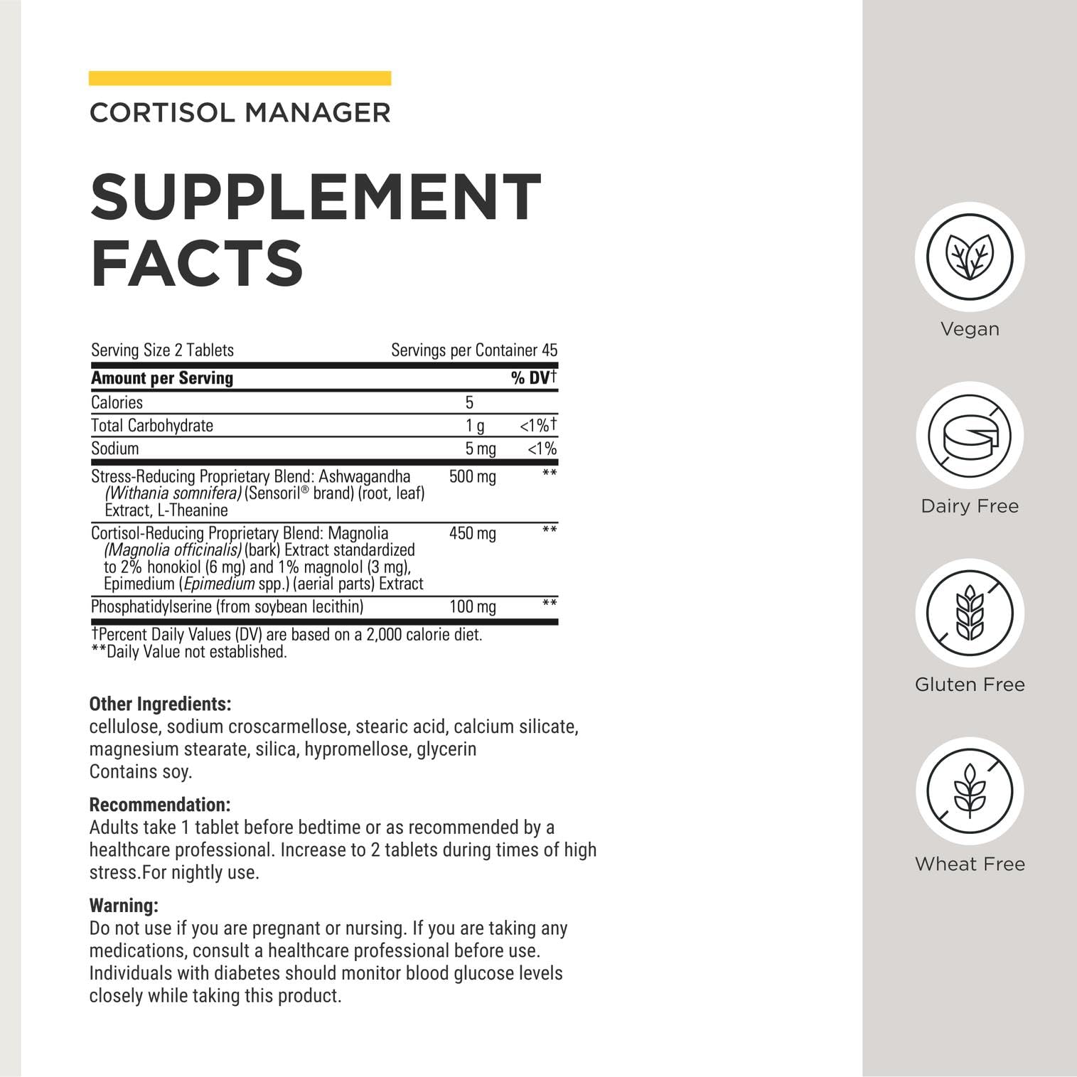 Integrative Therapeutics Cortisol Manager, 90 Tablets, Stress Support* — Amazon image 3