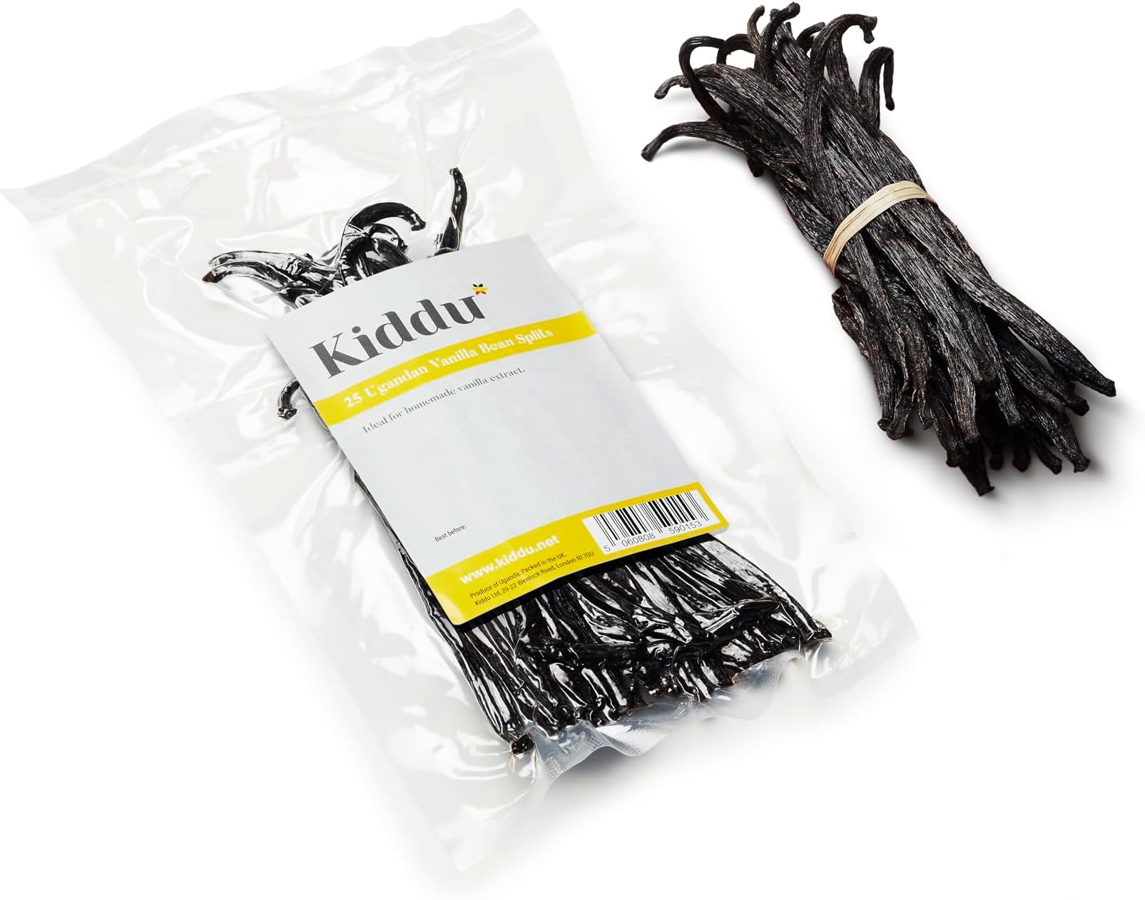 - 25 Split Extract Grade Intense Uganda Vanilla Beans 5-7 inches for Vanilla Extract