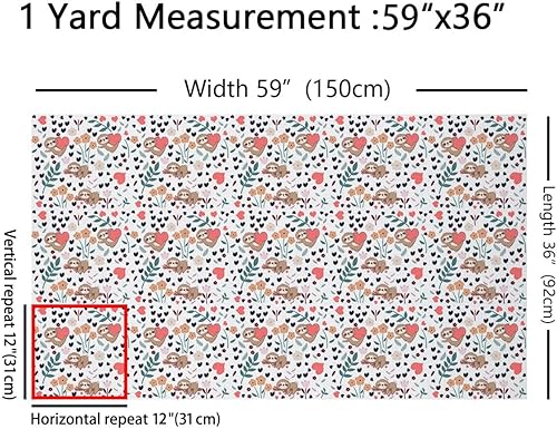 Miniatura 2 de The Yard - Linda tela de perezoso para niños, 1 yarda, tela de tapicería de animales de dibujos animados para sillas para niños y niñas, tela Kawaii