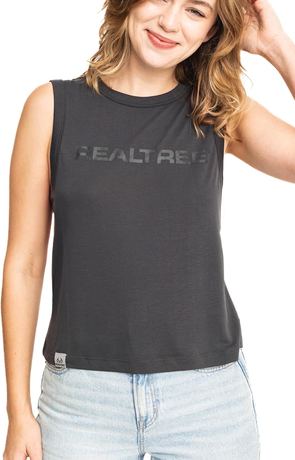 Realtree Camo Tank Top, Racerback Design, Moisture-Wicking Rayon Spandex Blend, Lightweight Athletic Wear