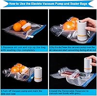 Vista 6 de Juego de 42 selladores al vacío Sous Vide, 30 bolsas reutilizables, 5 clips y clips de sellado para cocinas Anova, Joule