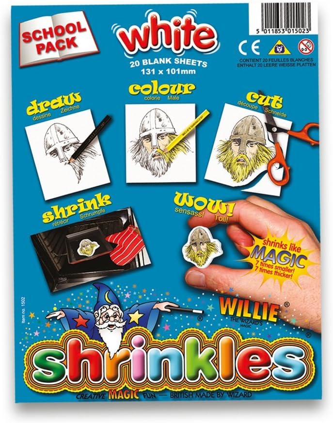 Original Shrinkles, Shrink Art School Pack White ( 20 Sheets)