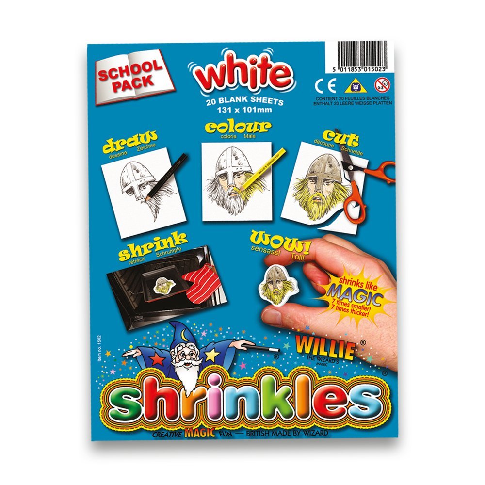 Original Shrinkles, Shrink Art School Pack White ( 20 Sheets)