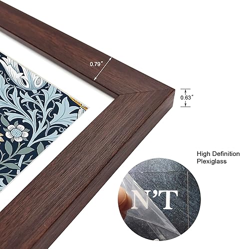 Vista 165 de Juego de 6 portarretratos de 5 x 7 con cristal real para fotos de 4 x 6 con paspartú o 5 x 7 sin paspartú, para pared o mesa, marcos de fotos