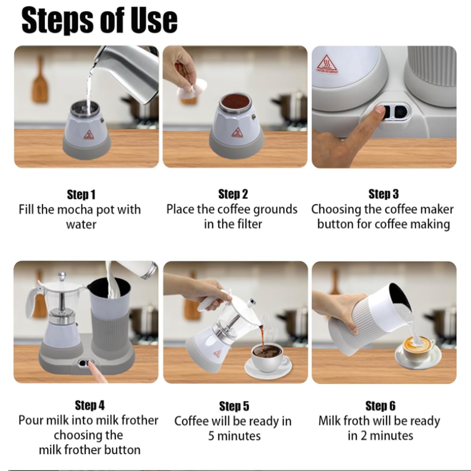 Caffettiera, Moka elettrica e montalatte, Caffettiera a percolatore Caffettiera, Mini macchina automatica per la schiumatura del latte per uso domestico, per cappuccino, moka e latte macchiato
