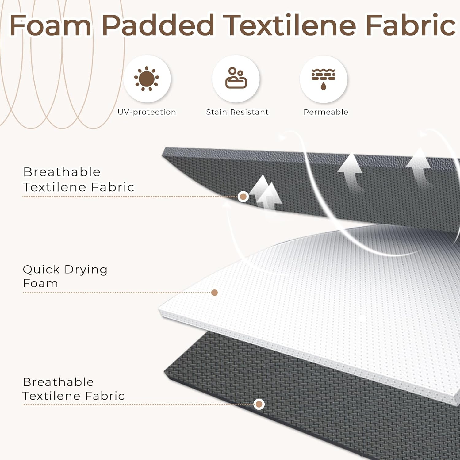 9-Piece Outdoor Dining Set with 8 Padded Aluminum Foldable Chairs & Rectangular Table with Umbrella Hole - Patio Furniture for Backyard, Balcony, Poolside