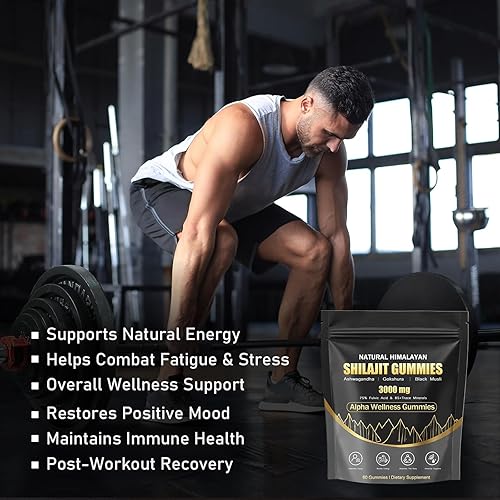 Miniatura 3 de Puranutra Shilajit - Gomitas Shilajit naturales del Himalaya para mujeres y hombres, con ashwagandha, gokshura, musli negro, 75% ácido fúlvico, 85 +