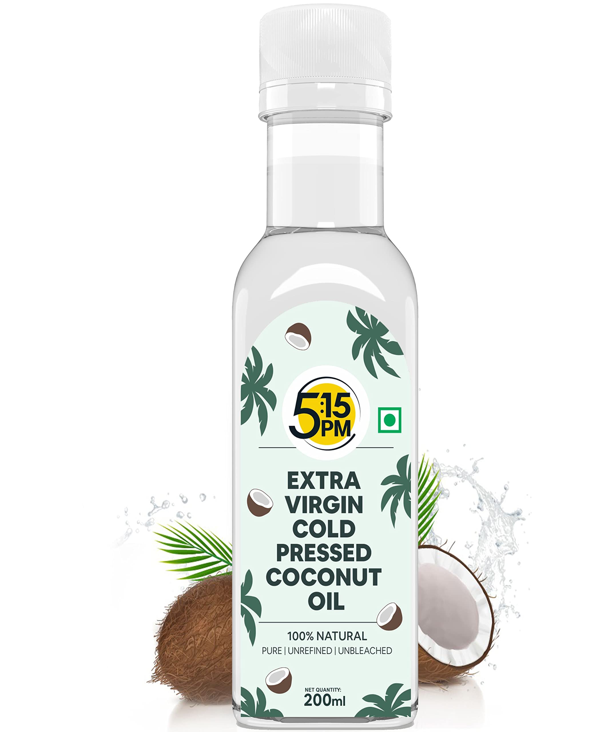 5:15PM Extra Virgin Cold Pressed Coconut Oil for Hair Growth, Skin & Cooking │Raw & Unrefined | 200ml (B09BB1YMK6) Amazon Price History, Amazon Price Tracker