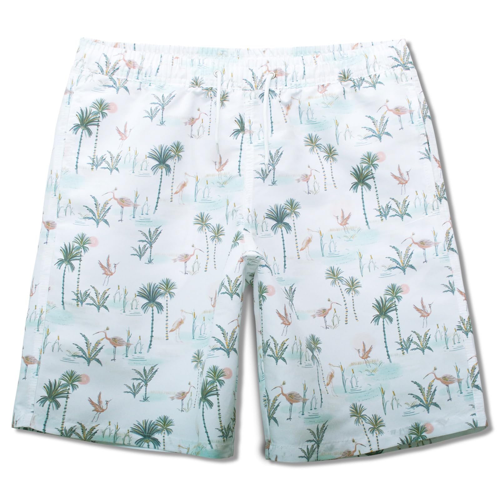 Meilonger Boys 21001-Cream(Crane) Swimming Shorts Quick Dry Beach Board Trunks Swimwear Bathing Suits Size 6-7,8,10-12,14-16(Cream(Crane),8)