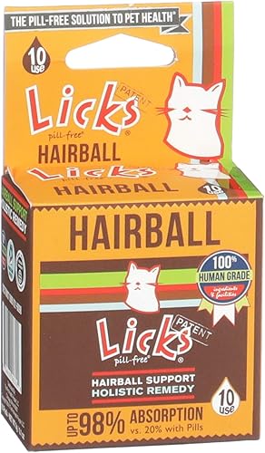 Licks - Remedio para bolas de pelo para gatos - Tratamiento de bola de pelo para gatos que contiene aceite de semilla de lino, aceite de hígado de