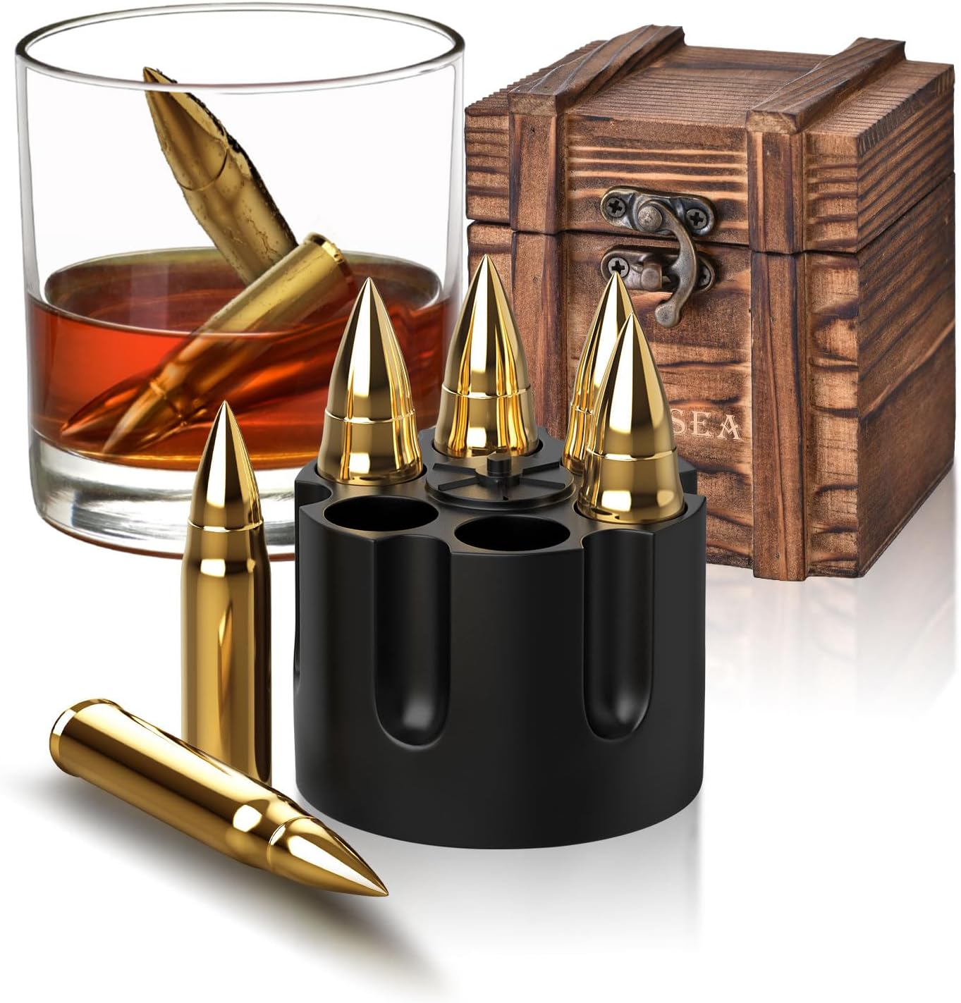 Gifts for Men Dad Husband, Whiskey Stones Reusable Stainless Ice Cubes, Unique Fathers' Day Anniversary Birthday Gift Ideas for Him Boyfriend, Man Cave Stuff Cool Gadgets Retirement Bourbon Presents