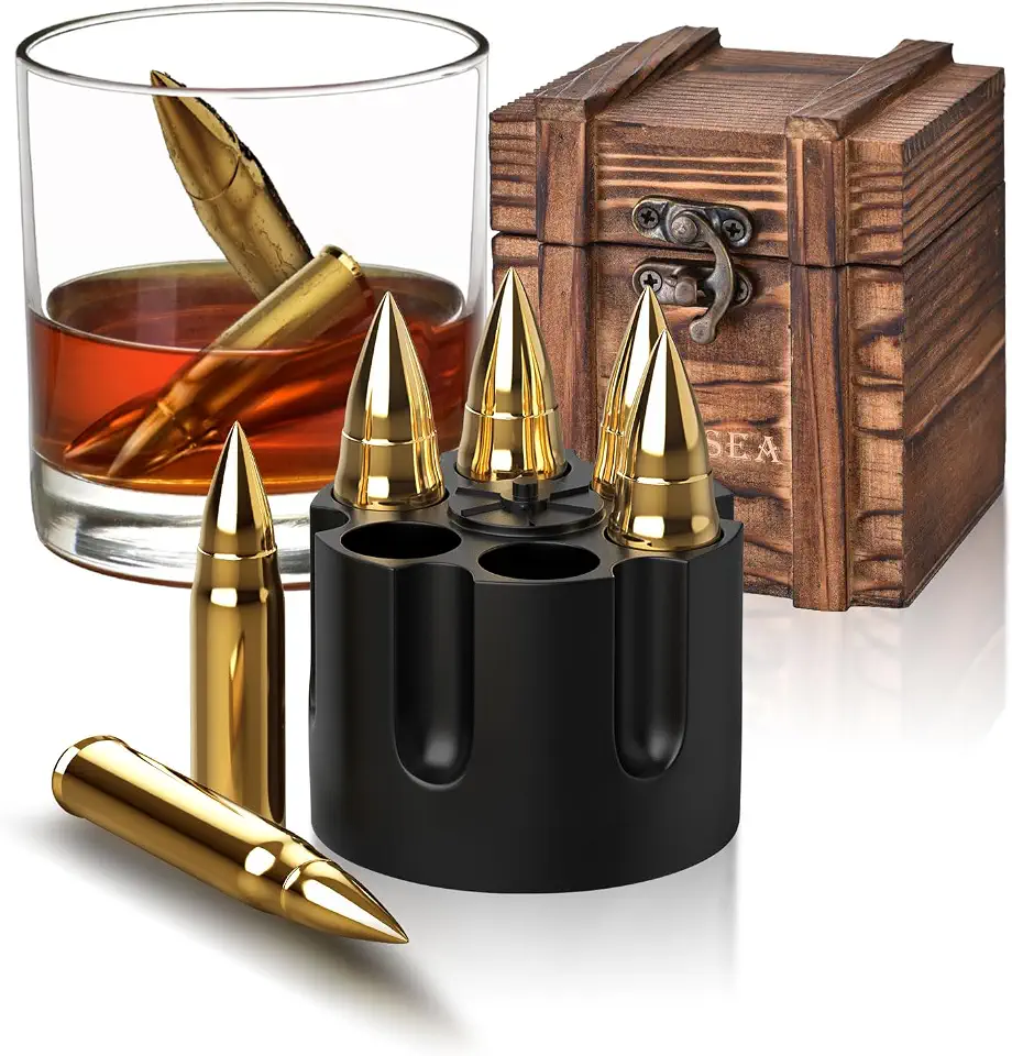 Presentes para homens, pai, marido, pedras de uísque, cubos de gelo inoxidáveis reutilizáveis, ideias exclusivas para presente de aniversário de aniversário de dia dos namorados para ele namorado