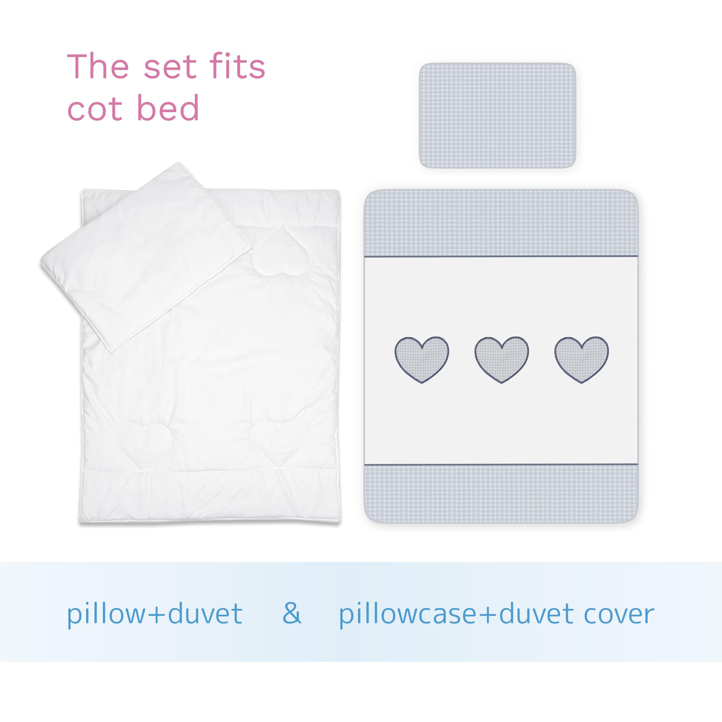 Baby Comfort 4 Piece Toddler Kids Cot Bed Set 120x90 cm Duvet Pillow Duvet Cover Pillowcase 12M+ (It's a Boy) — view 62