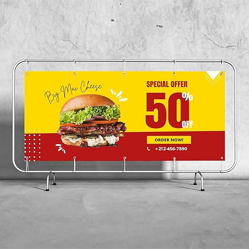 Miniatura 6 de Cartel personalizado de 3 x 12 pies  Cartel de vinilo personalizado para negocios, graduaciones, fiestas de cumpleaños, uso en interiores y