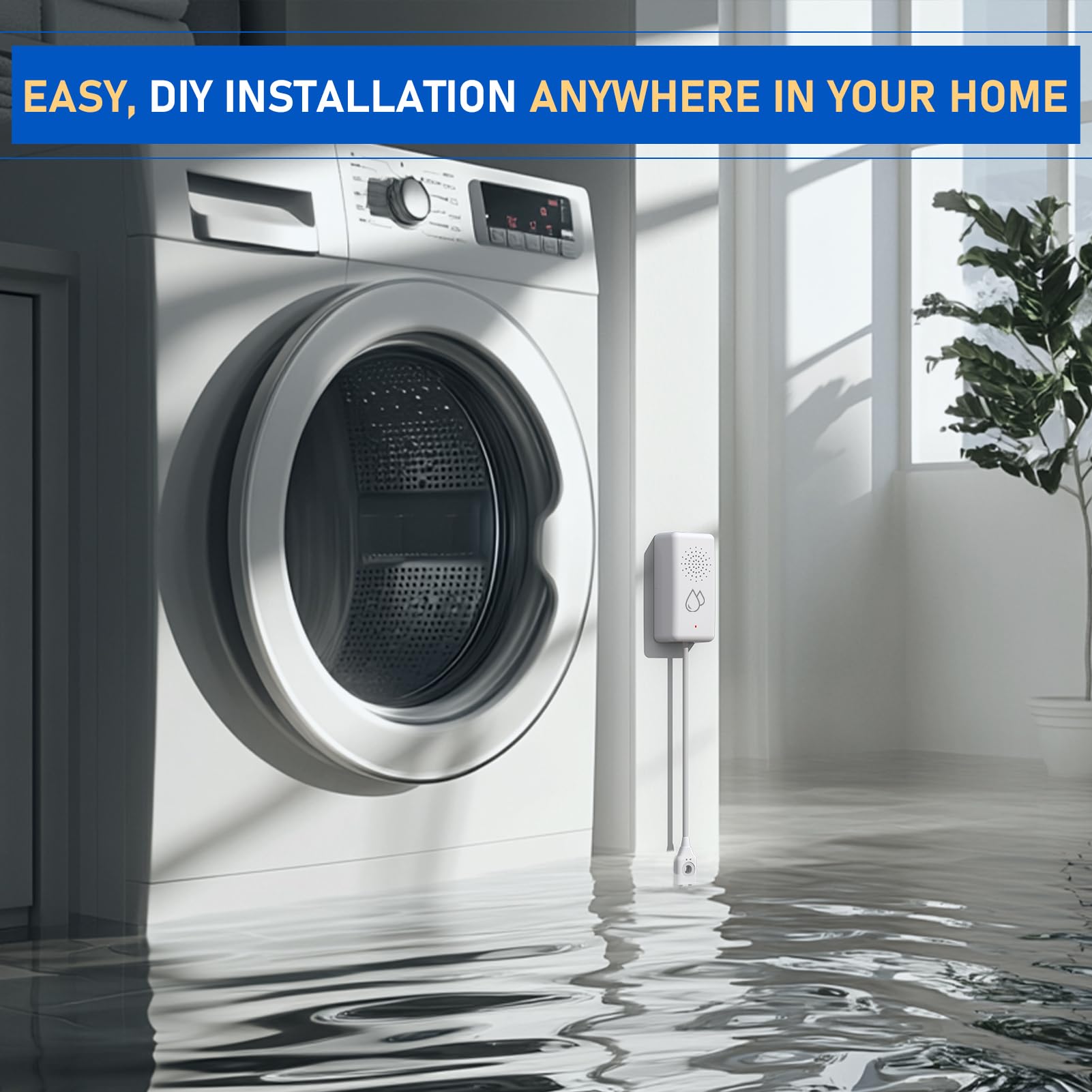 BSEED Allarme Acqua Smart, Nessun Hub Richiesto, Sensore Acqua Wi-Fi con Notifica a Distanza, Impermeabile IP65, Controllo tramite App Smart Life/Tuya, 5 Pezzo