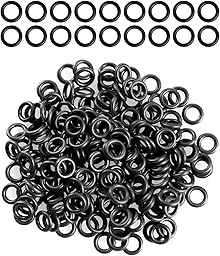 200 pièces Anneaux en caoutchouc premium noirs, joints toriques en caoutchouc pour tous les filetages 2BA, accessoires pour fléchettes