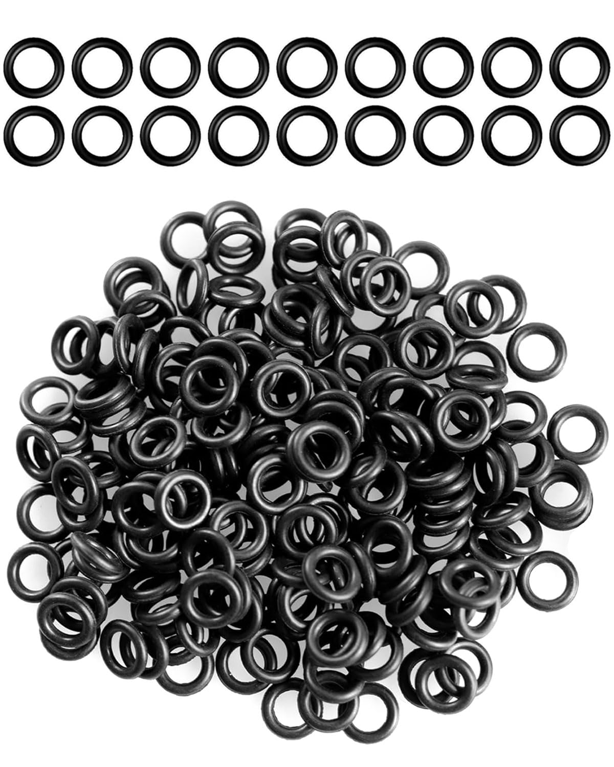 200 pièces Anneaux en caoutchouc premium noirs, joints toriques en caoutchouc pour tous les filetages 2BA, accessoires pour fléchettes - 1