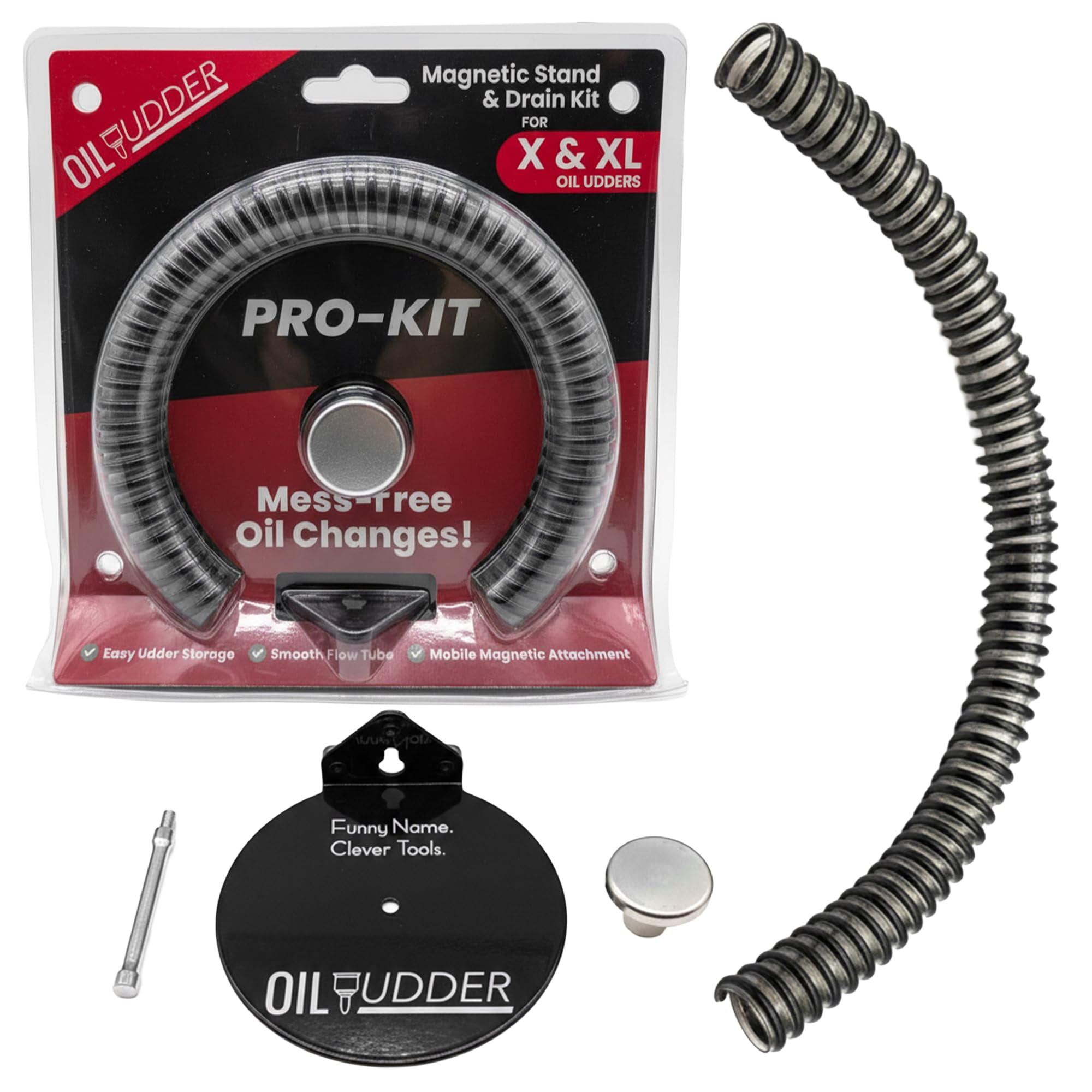 Pro Kit | Magnetic Stand Compatible with X and XL Versions | Kink Free Tube Included | Oiludder Accessory | MAGstand | Oil Change Tool Accessories Filter Funnel