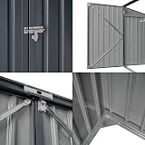 Cache Poubelle Verrouillable Abri de Jardin Polyvalent pour Outils d'Extérieur pour 3 Poubelles de 240 L Acier Galvanisé à Chaud 237 x 101 cm Gris Foncé - 7