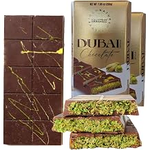 BeeMax Authentic Dubai-Style Chocolate Bar - 7oz Pack of 2 Luxurious Milk Chocolate with Kadayif & Pistachios - Middle Eastern Indulgence - Imported from Turkey - For Gift or Special Occasions