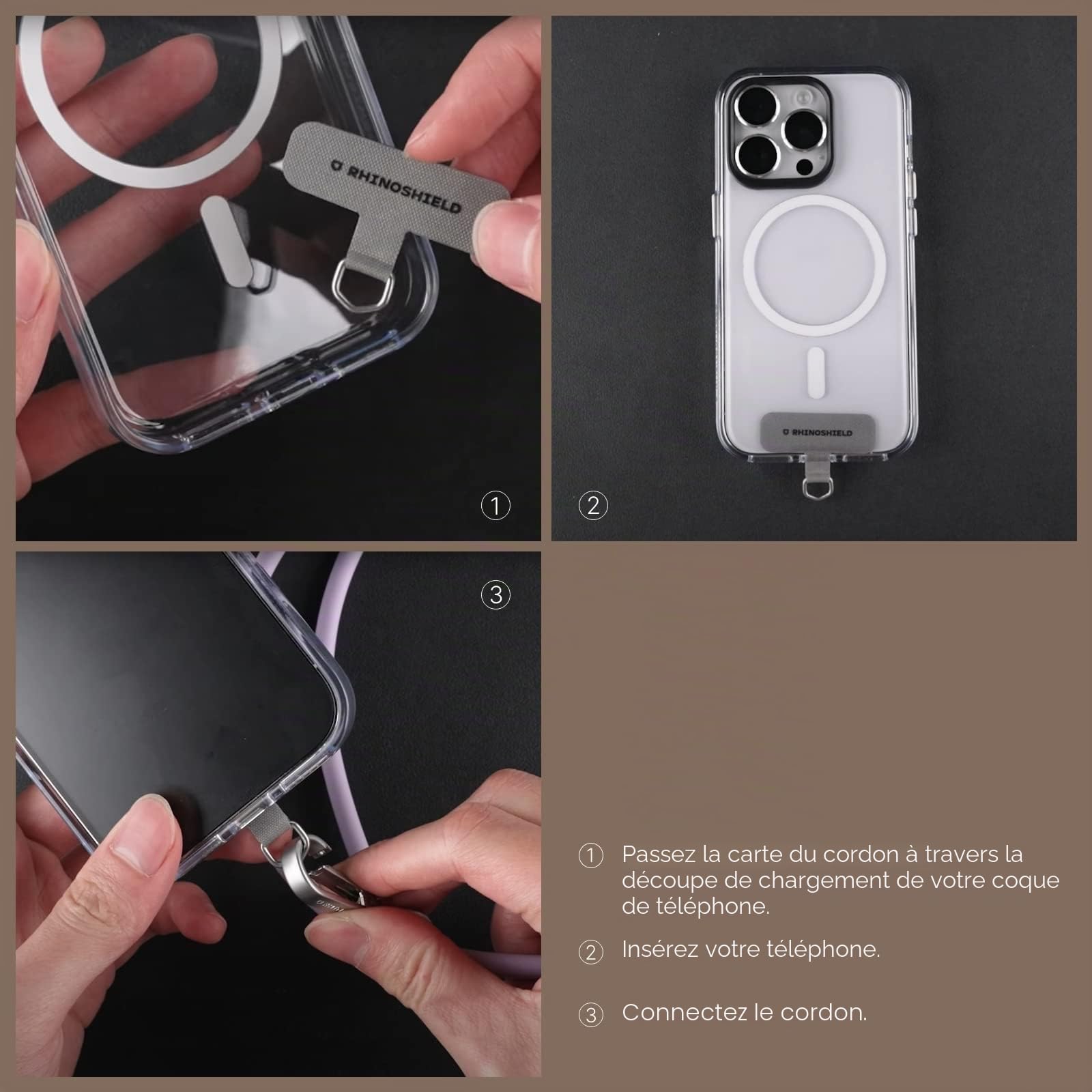 RHINOSHIELD Lanière Dragonne tressée | Fabriquée à partir de matériaux recyclés, longueur ajustable, dragonne résistante, couleurs tendances(Adaptateur pour lanière de téléphone inclus)
