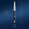 Waterman Carène Fountain Pen | Metal & Blue Lacquer | Chiselled Cap | 18K Gold Medium Nib | Blue Ink | Gift Box