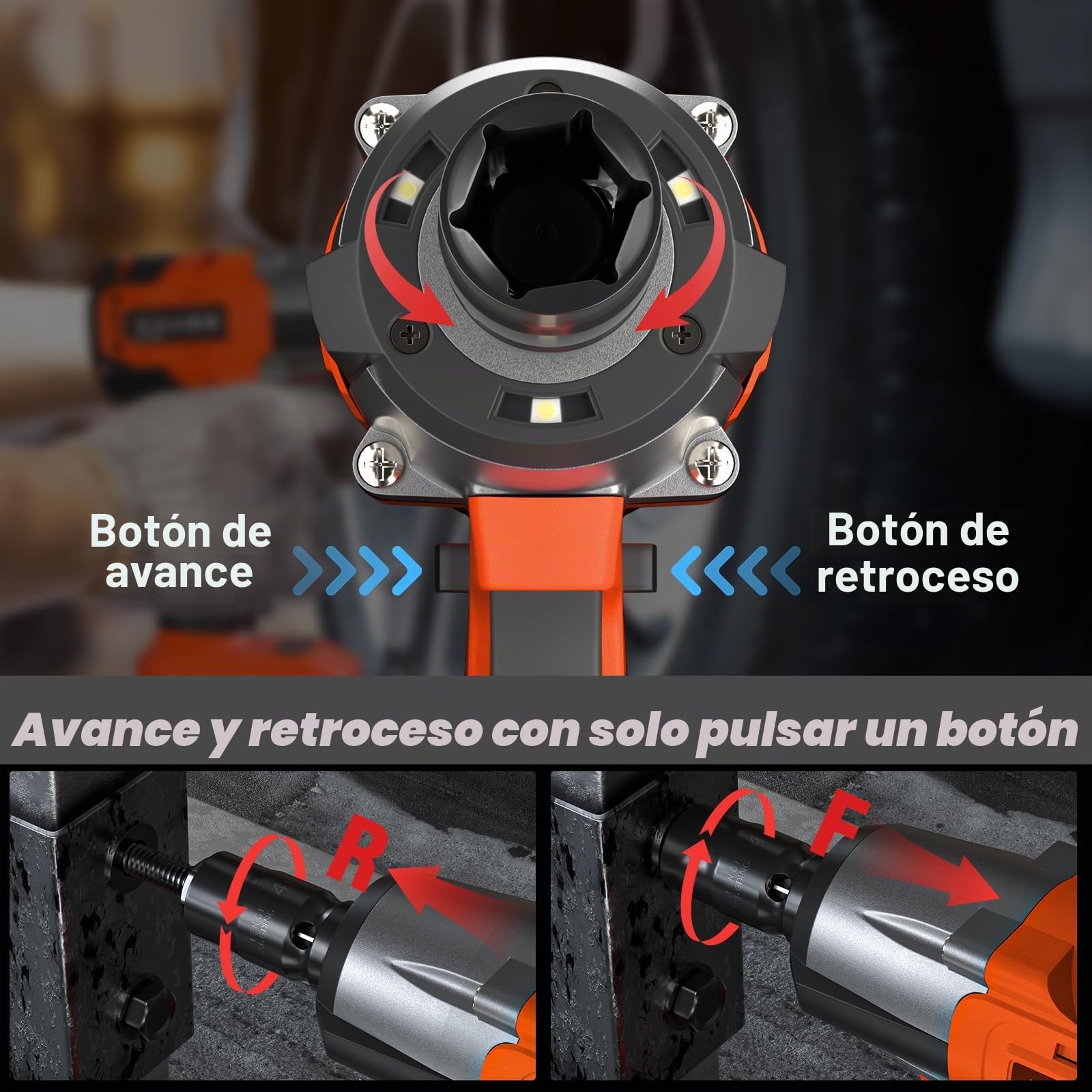 Lucn 6000 mAh 2000 NM - Juego de destornilladores inalámbricos con maletín y batería de 21 V, atornillador de impacto eléctrico
