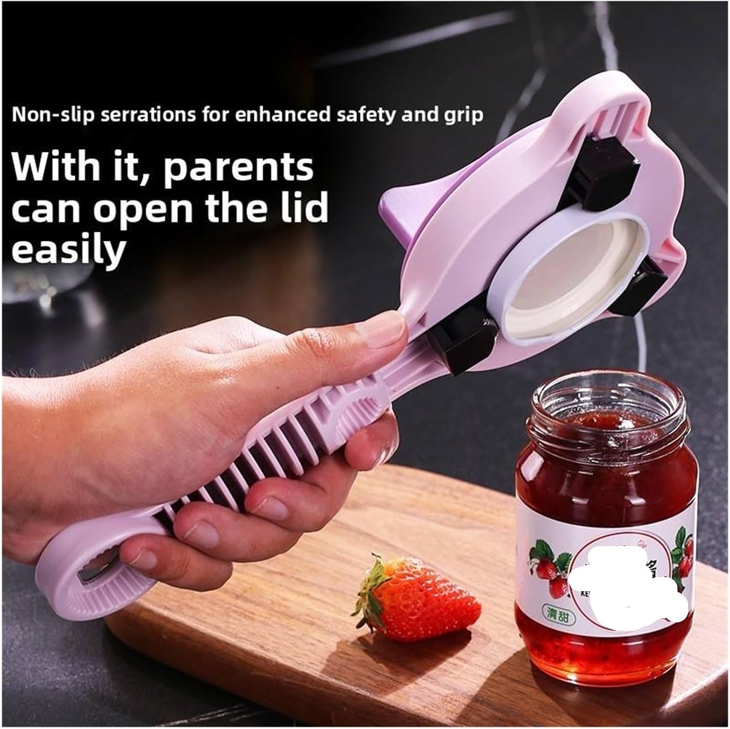 Adjustable 4-in-1 Jar Bottle Opener with 3 Non-Slip Gears, Extended Handle for Seniors Arthritis Weak Hands, Easy grasp Kitchen Tool Opener(Brown,3PCS)