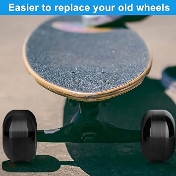 NONMON Skateboard Wheels 52 mm 95A with Bearings 608 RS ABEC-9, Replacement Wheels Set with Ball Bearings for Skateboard Road Tricks Cruiser Double Kick Complete Boards, Pack of 4