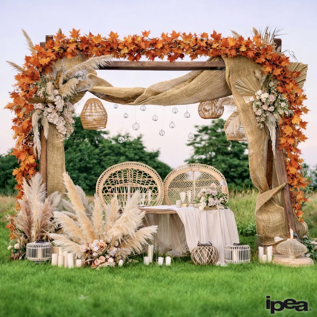 IPEA Tela in Juta Naturale al 100% – [ Grandezza 140 x 120 cm ] – Tessuto in Vera Iuta – Telo per Tappezzeria, Decorazioni, Accessori, Feste, Creazioni, Fai da Te – Fibra Naturale – Ideale per Eventi