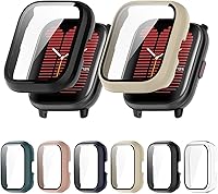 Vista 10 de Paquete de 6 fundas rígidas de policarbonato con protector de pantalla de vidrio templado compatible con Amazfit Active Smart Watch Bumper Guard