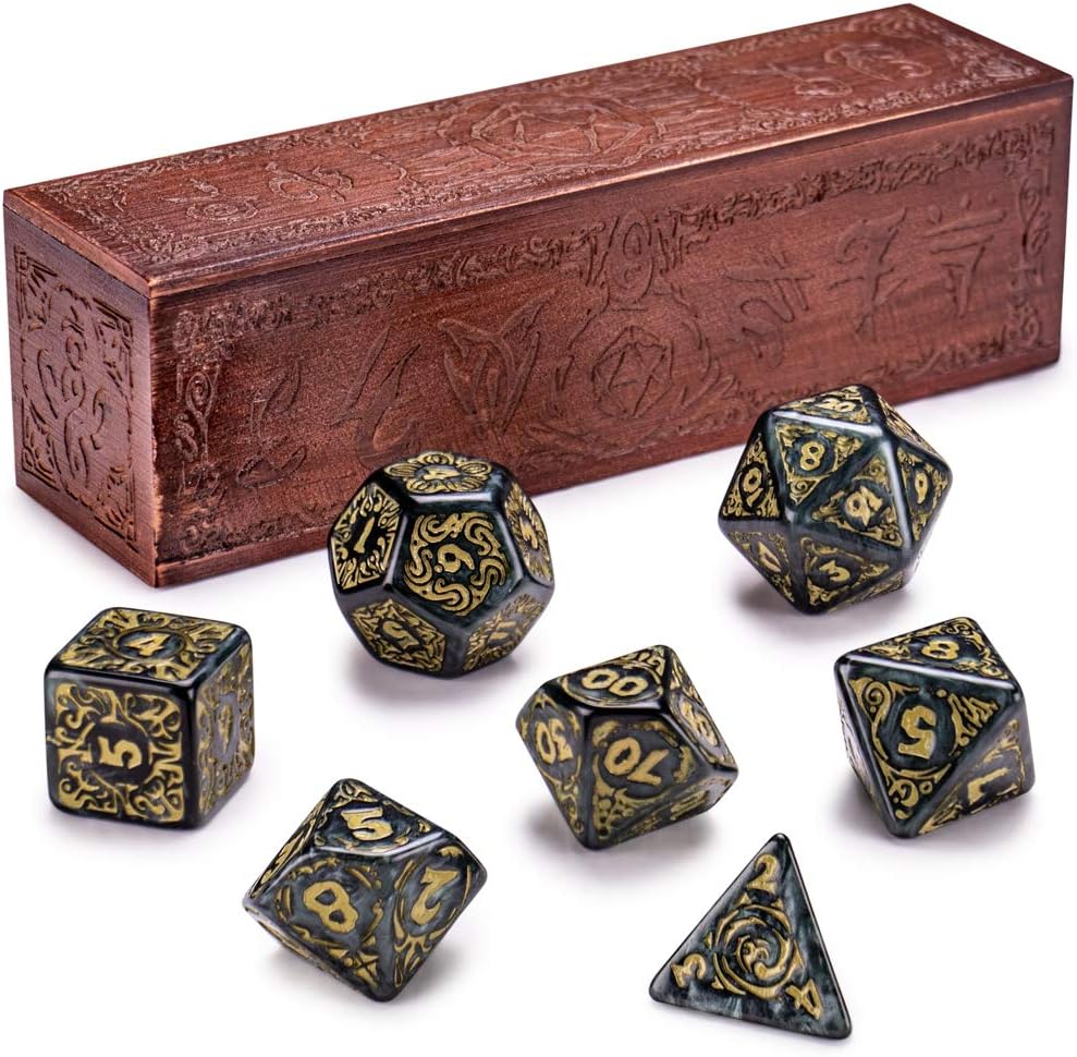 Large Size Nyx Titan Dice with Case - Set of 7 Different Polyhedral Dice!
