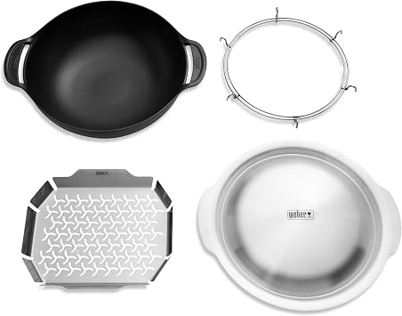 Weber Crafted Wok & Steamer, 6 Qt, for Gourmet Grilling
