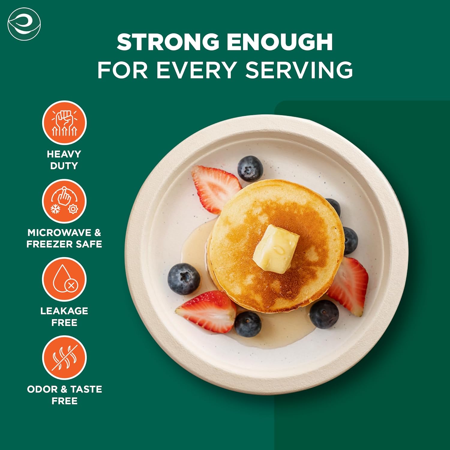 ECO SOUL Compostable Paper Plates 10 Inch, 200 Pack – Heavy Duty Disposable Paper Plates, Biodegradable Sugarcane Bagasse, Durable & Microwave Safe, Unbleached Round Dinner Plates for Party, Picnic