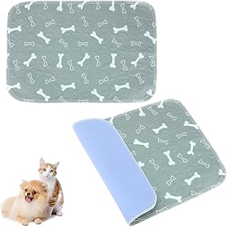 2stk Welpenunterlagen mit Pheromonen, 60x40cm Wiederverwendbar Waschbar Verdickt Welpen PIPI Unterlagen für Hunde Katzen Auslaufsicher rutschfest Saugfähig Welpenunterlagen Haustier Training