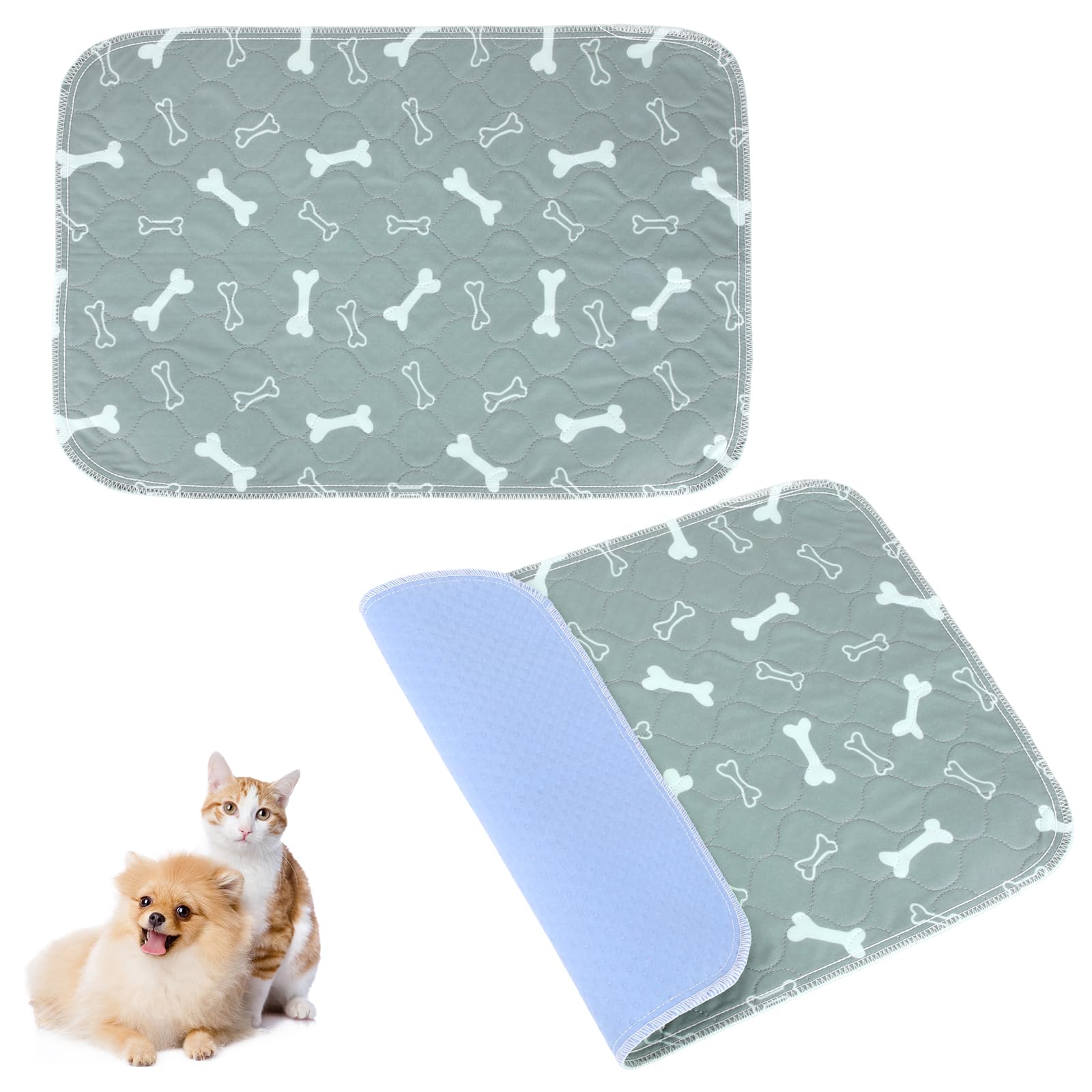 2pcs Pet Pads with Pheromones, 60x40cm/23.62x15.75in Reusable Washable Thickened Puppy Pee Pads for Dogs & Cats Leak-Proof & Anti-Slip Absorbent Pet Training Mat Supplies