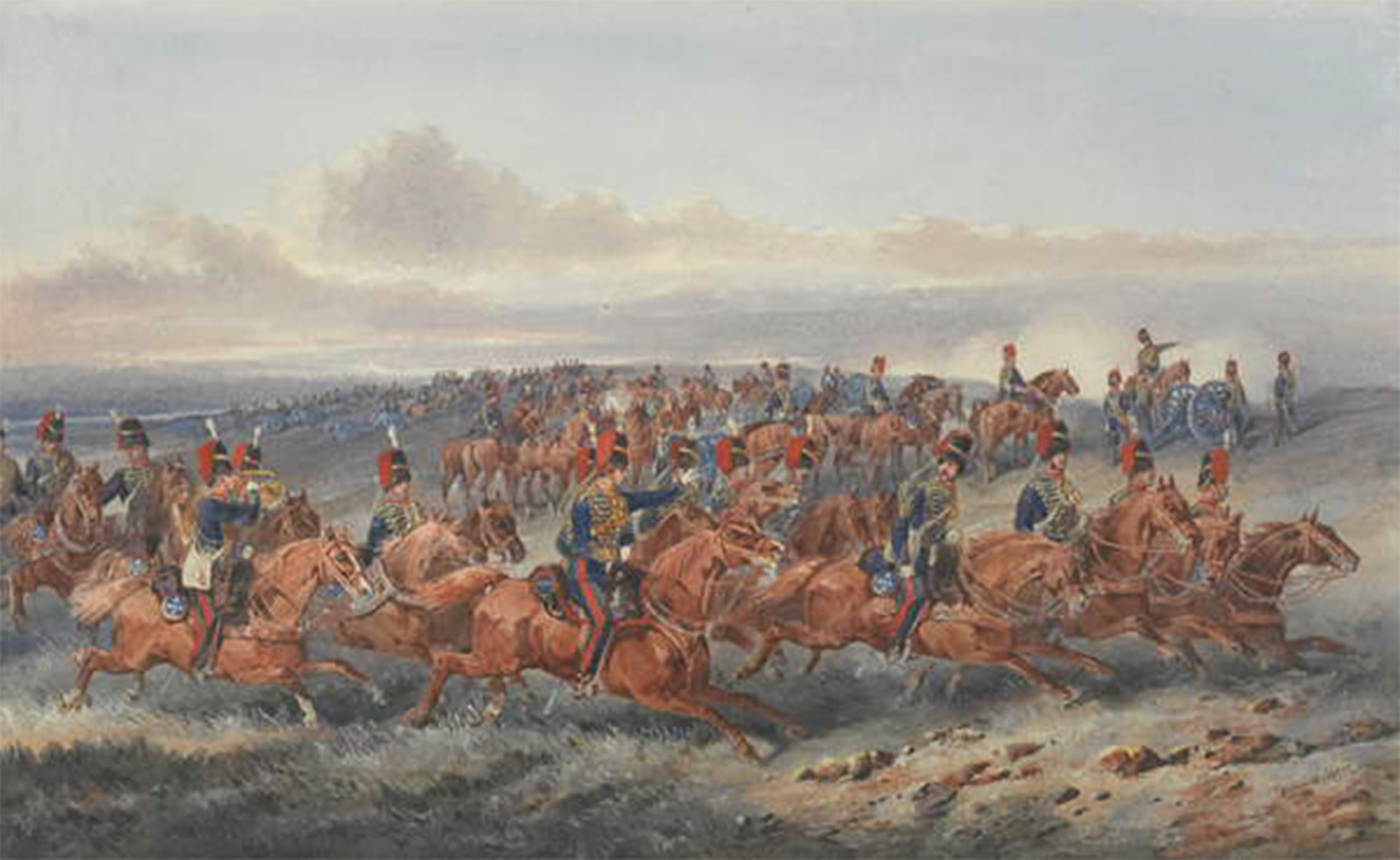ARTXLXXBN Famous Painting Canvas Artwork Graffiti Print the Chestnut Troop Royal Horse Artillery by Orlando Norie Portrait Canvas Image for Home Decor 60x90cm
